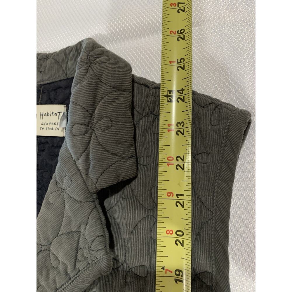 Habitat Micro Corduroy Quilted Vest Jacket Women's Size M Gray USA - Picture 2 of 8